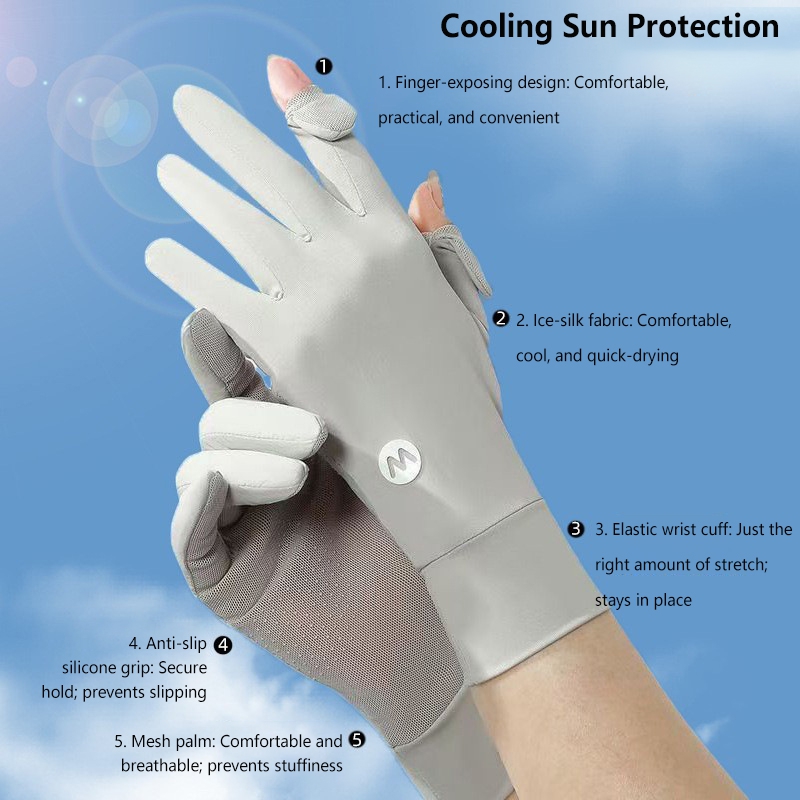 Sunscreen Ice Silk Breathable  - огляд і ціна Outdoor Sport Gloves