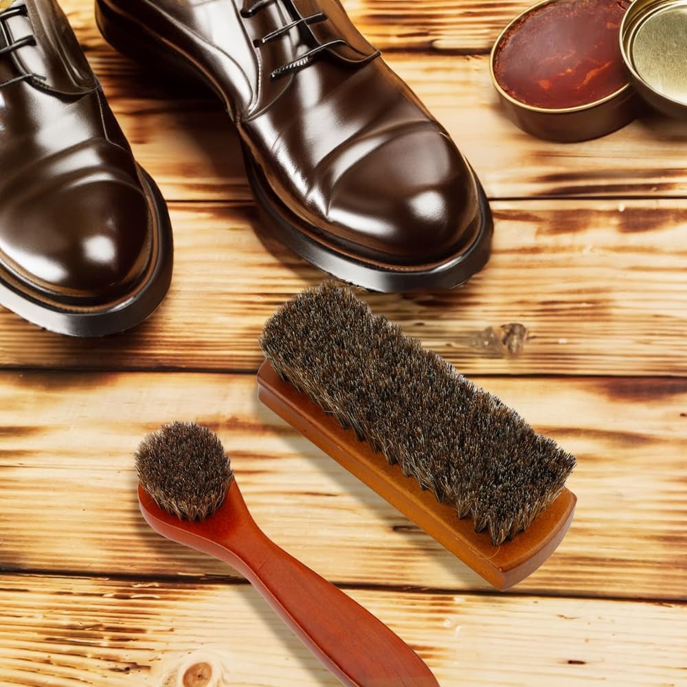 2 Pc Horsehair Shoe Brush Set, - огляд і ціна Brushing Boot Horse