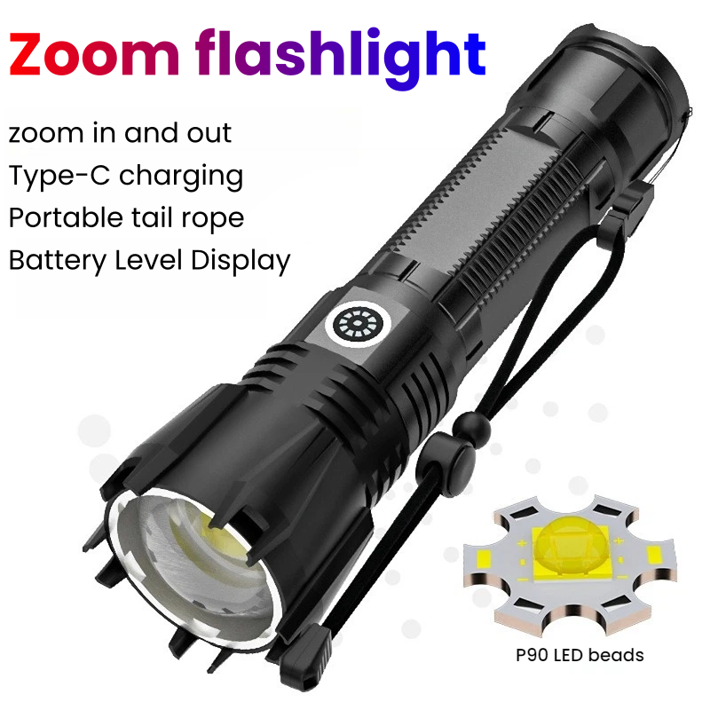 High-power P90 LED Flashlight  - огляд і ціна Outdoor Spotlight