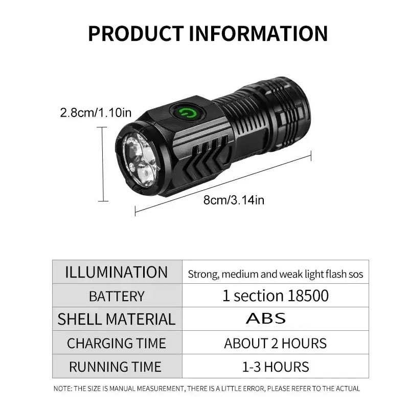 Mini 3LED Flashlight With Pen  - огляд і ціна Outdoor Spotlight